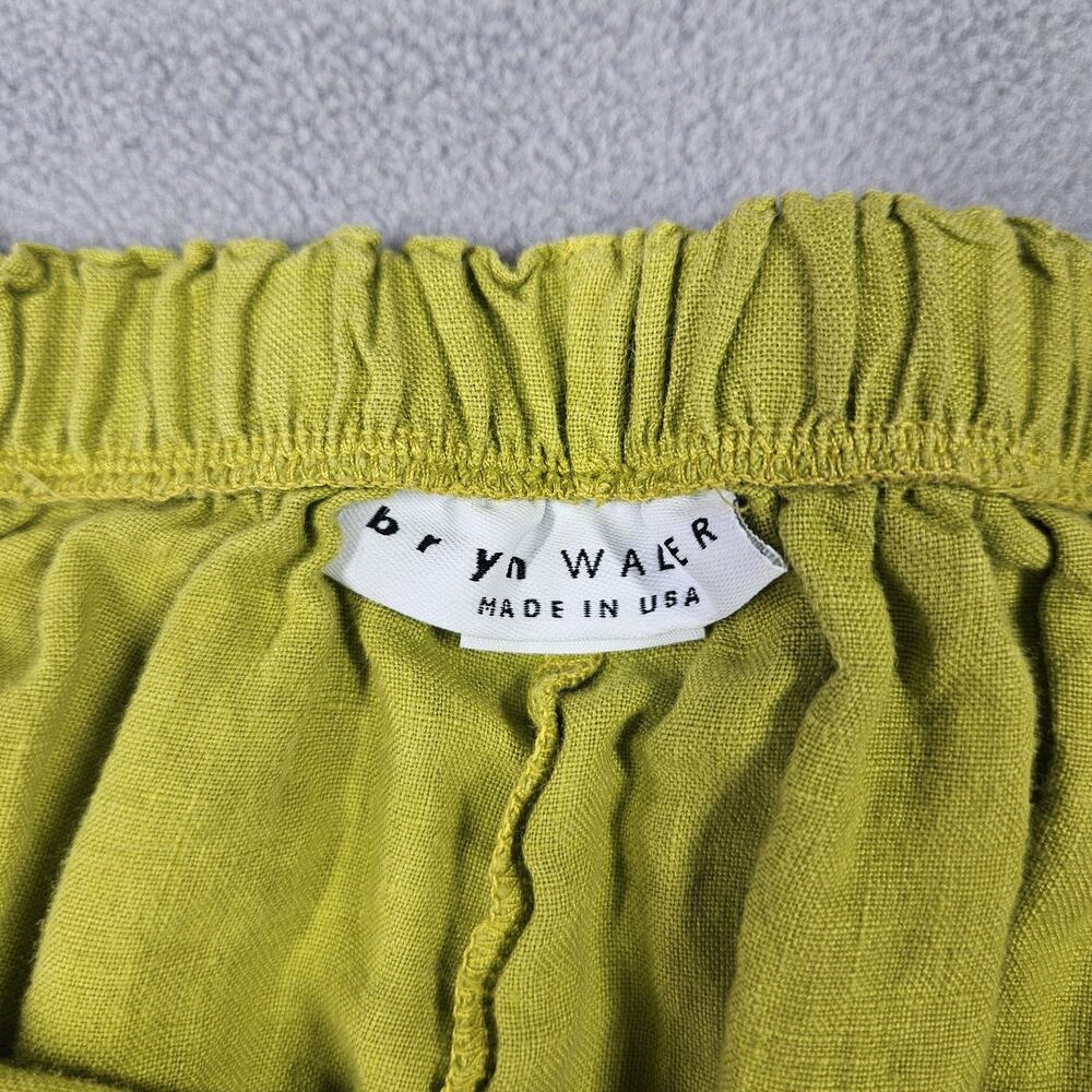 Bryn Walker Pants Women XS Green Linen Cropped Pull On Breathable Minimalist - Picture 2 of 13